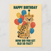 面白い皮肉な誕生日メッセージと年齢ジョーク ポストカード (正面)