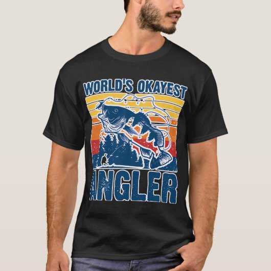 面白い皮肉な釣り漁師 Tシャツ (正面)