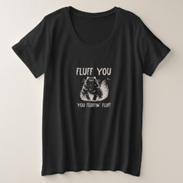 面白い皮肉猫 プラスサイズTシャツ