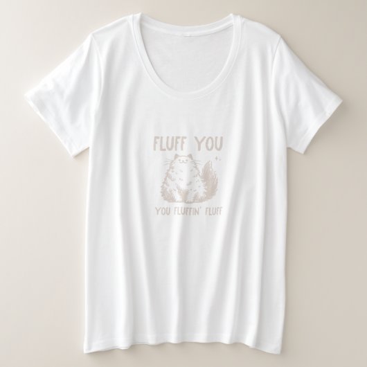 面白い皮肉猫 プラスサイズTシャツ (デザイン正面)