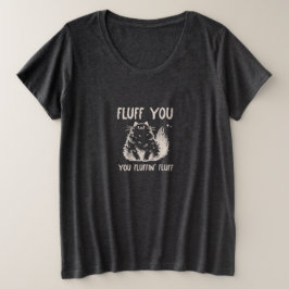 面白い皮肉猫 プラスサイズTシャツ