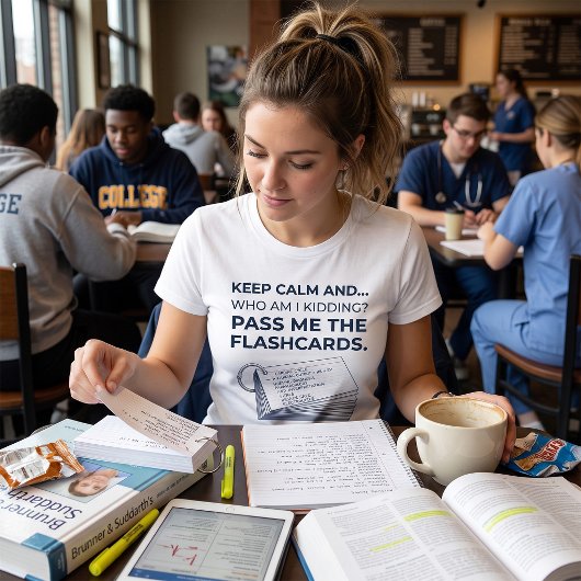 面白い看護学生の勉強フラッシュカード Tシャツ