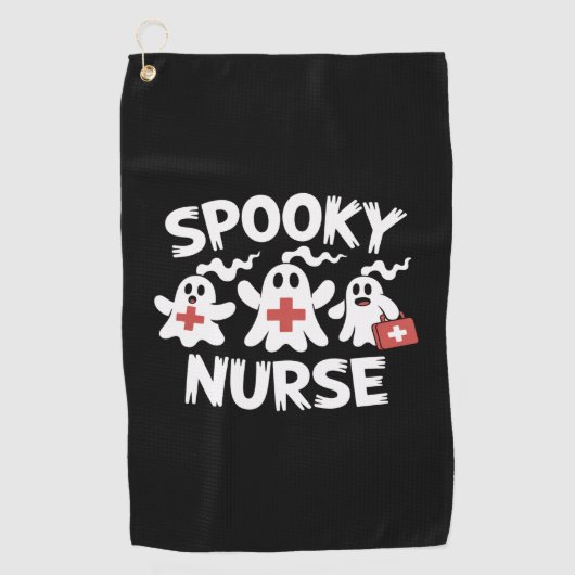 面白い看護師のハロウィン ゴルフタオル (正面)