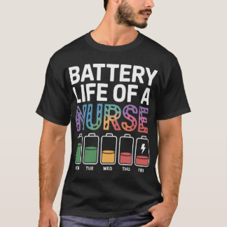 面白い看護師のバッテリー残量引用カラフル医療 Tシャツ