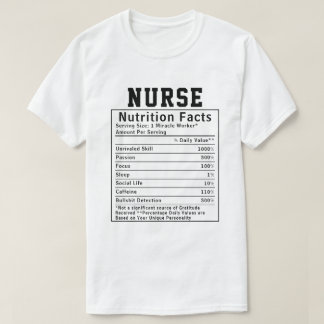 面白い看護師の栄養事実 病院スタッフギフト Tシャツ