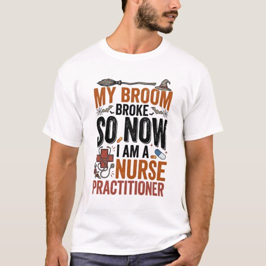 面白い看護師ウィッチハロウィンデザイン_1 Tシャツ (正面)
