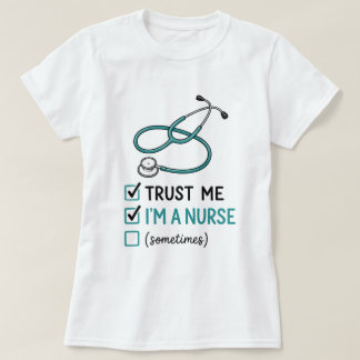 面白い看護師チェックリストTシャツ | かわいい看護師のユーモアTシャツ Tシャツ