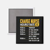 面白い看護師長時給 - Rn 登録看護師 マグネット (正面/裏面)