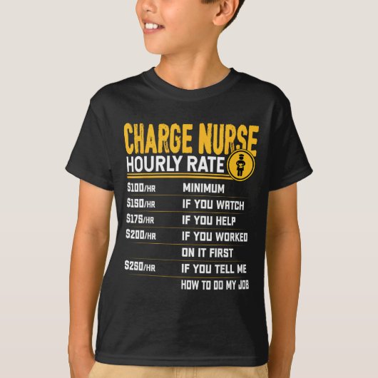 面白い看護師長時給 - Rn 登録看護師 Tシャツ (正面)