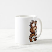 面白い眠いフクロウコーヒー コーヒーマグカップ (正面右)