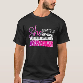 面白い瞑想の引用 ヨガのギフト 女子用 Tシャツ
