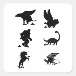 面白い神話の生き物がうんち スクエアシール