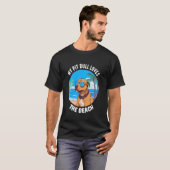面白い私のピットブルはビーチが好き Tシャツ (正面フル)