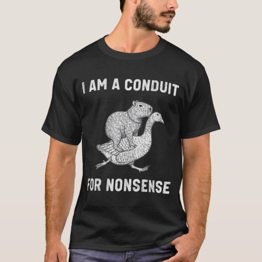 面白い私はナンセンスの伝導体カピバラガチョウM Tシャツ (正面)