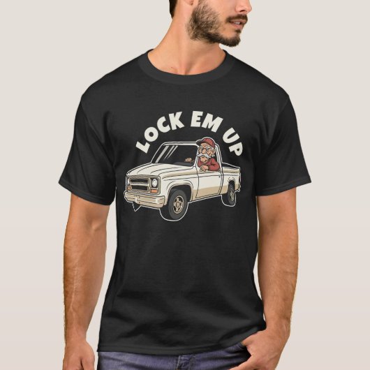 面白い私有地ミームTシャツ「Lock Em Up」 Tシャツ (正面)