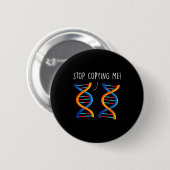 面白い科学のダジャレのコピー禁止 DNA ダジャレ 生物学 缶バッジ (正面&裏面)