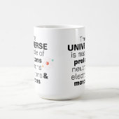 面白い科学宇宙 陽子 中性子 電子 コーヒーマグカップ (中央)