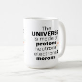 面白い科学宇宙 陽子 中性子 電子 コーヒーマグカップ (正面右)