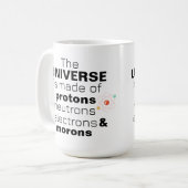 面白い科学宇宙 陽子 中性子 電子 コーヒーマグカップ (正面左)