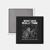 面白い科学猫物理教師猫の本音 マグネット (正面/裏面)