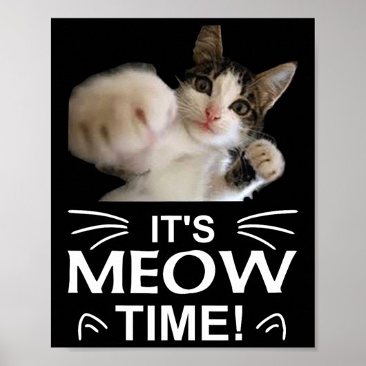 面白い空手ボクシング猫鳴き声タイムTシャツ ポスター (正面)