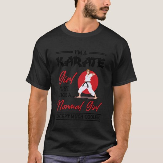 面白い空手女子武道トレーニング Tシャツ (正面)