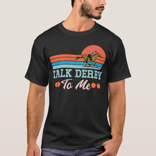 面白い競馬ダービー馬賭けレース馬 Tシャツ (正面)