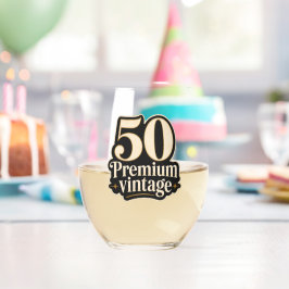 面白い節目の誕生日ワイングラス | ヴィンテージエイジ ステムなしワイングラス