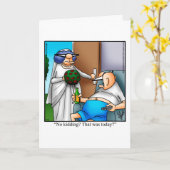 面白い結婚おめでとうカード カード (黄色い花)