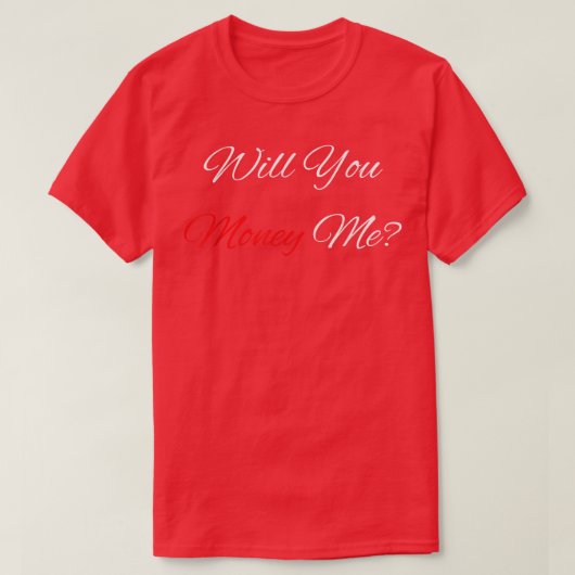 面白い結婚のプロポーズ　結婚してくれる？　新郎と Tシャツ (デザイン正面)