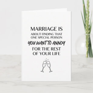 面白い結婚イライラ引用結婚式グリーティングカード カード