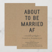 面白い結婚前パーティー 既婚者モード突入 招待状 (正面/裏面)