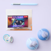 面白い結婚延期のお知らせ写真フライヤー チラシ (シングル)