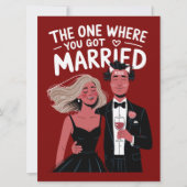 面白い結婚式のエンゲージメントおめでとう カード (正面)