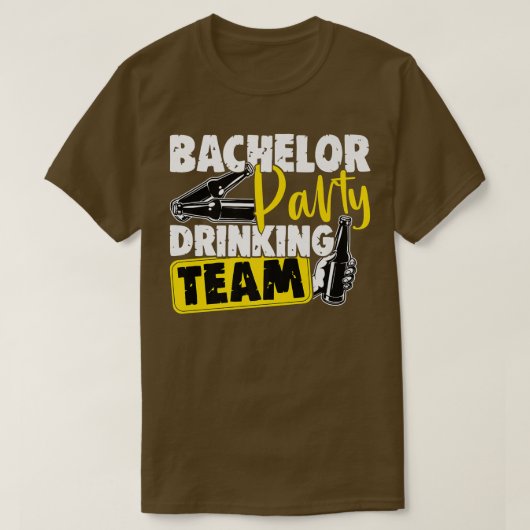 面白い結婚式の独身パーティーの新郎の飲み仲間 Tシャツ (デザイン正面)