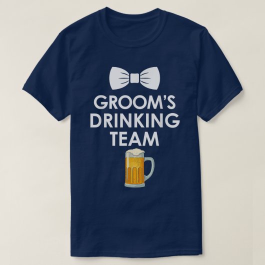 面白い結婚式の独身パーティーの花婿の飲み会チーム Tシャツ (デザイン正面)
