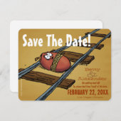 面白い結婚式の「Save the Date」招待状 セーブザデート (正面/裏面)