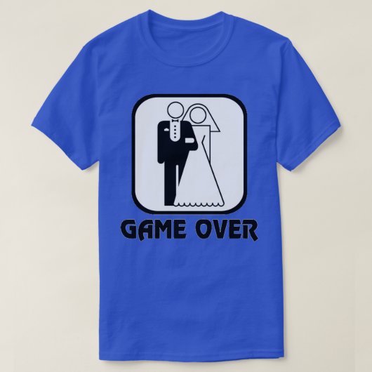 面白い結婚式ゲームオーバー Tシャツ (デザイン正面)
