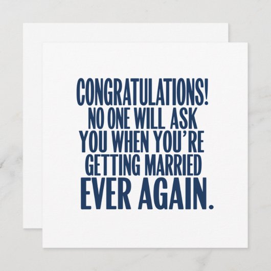 面白い結婚式 婚約 おめでとう 結婚しました シーズンカード (正面/裏面)