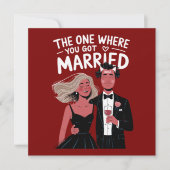 面白い結婚・婚約のお祝い シーズンカード (正面)