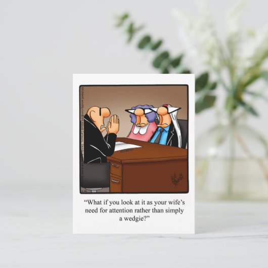 面白い結婚/記念日のユーモア ポストカード (スタンド正面)