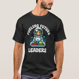 面白い給食のおばさん 学校の補助員 労いのグラフィック Tシャツ