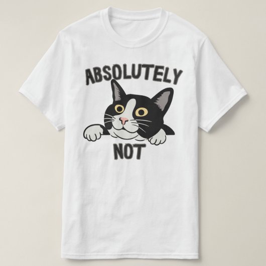 面白い絶対に黒猫ではないイラスト Tシャツ (デザイン正面)