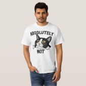 面白い絶対に黒猫ではないイラスト Tシャツ (正面フル)