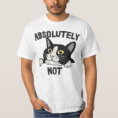 面白い絶対に黒猫ではないイラスト Tシャツ (正面)