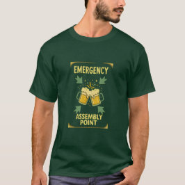 面白い緊急集合場所 ビアマググラス Tシャツ