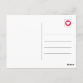 面白い緑のスマイルマーク あなたの名前 誕生日おめでとう ポストカード (裏面)