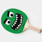 面白い緑のモンスターの子供卓球 卓球ラケット (横)