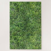 面白い緑の草テクスチャパターン実際の写真 楽しい ジグソーパズル (縦)