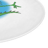 面白い緑色の笑顔のアニメーションイグアナ カッティングボード (角)